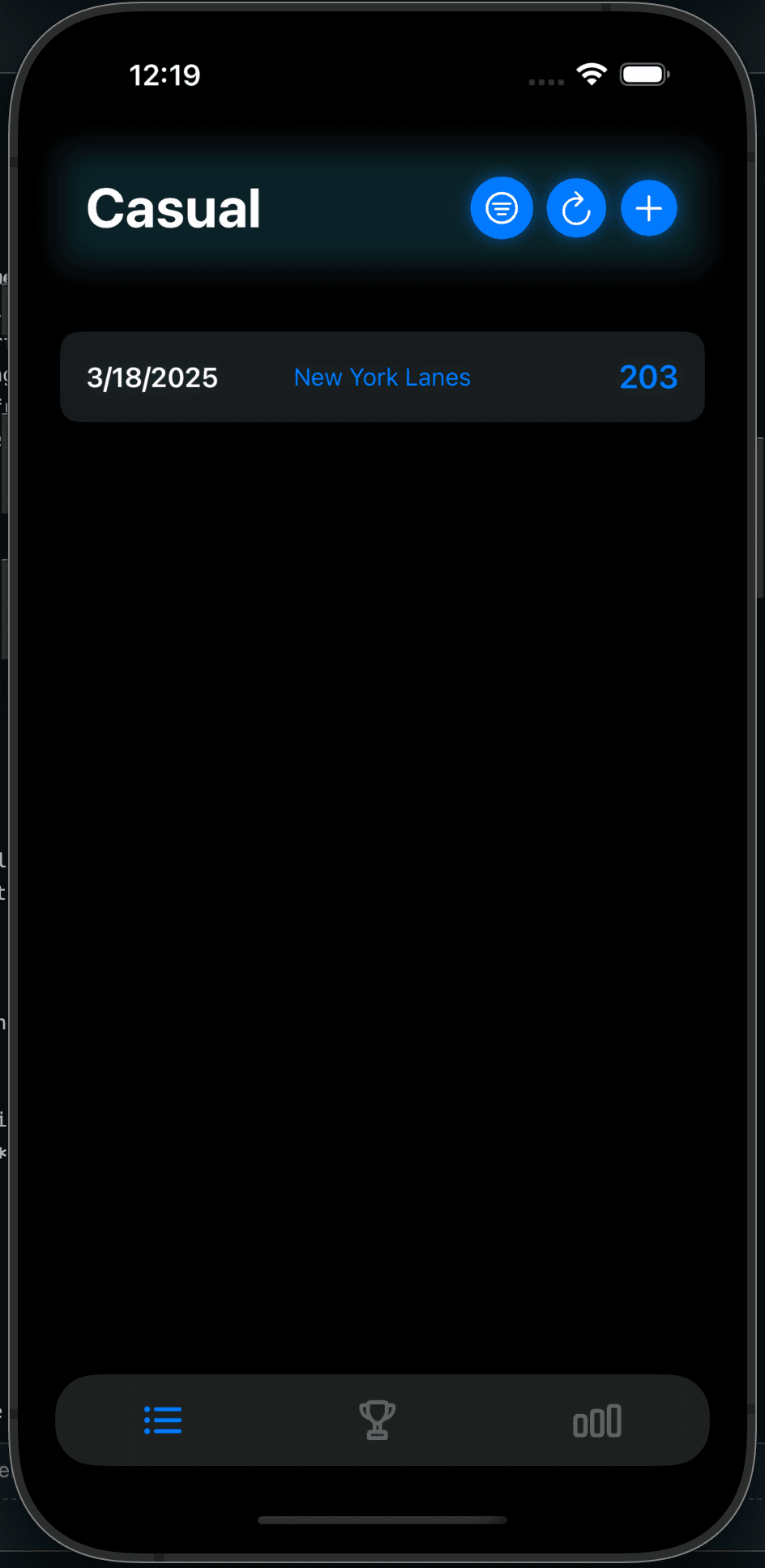 Bowlytics app screenshot